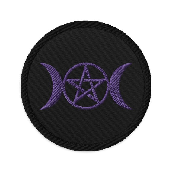 Hekate Triple Moon Embroidered Patch | Purple