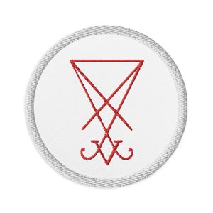 Sigil of Lucifer Embroidered Patch | White & Red