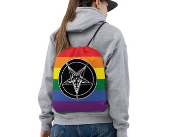 Baphomet Regenbogen Kordelzug Tasche