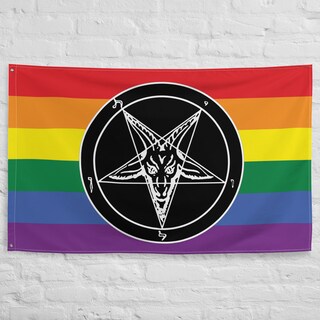 Bandiera Baphomet 90x150 Cm - Poliestere Resistente, Con Doppio Orlo E 2 Occhielli Metallici, Per Esterno