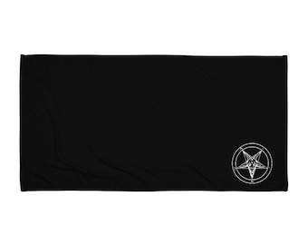 Satanisches Handtuch | Sigil von Baphomet | Schwarz
