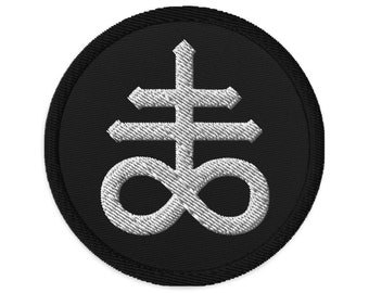 Leviathan Cross Embroidered Patch | Black & White