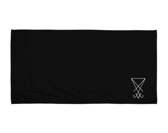 Sigil von Luzifer Handtuch | Schwarz