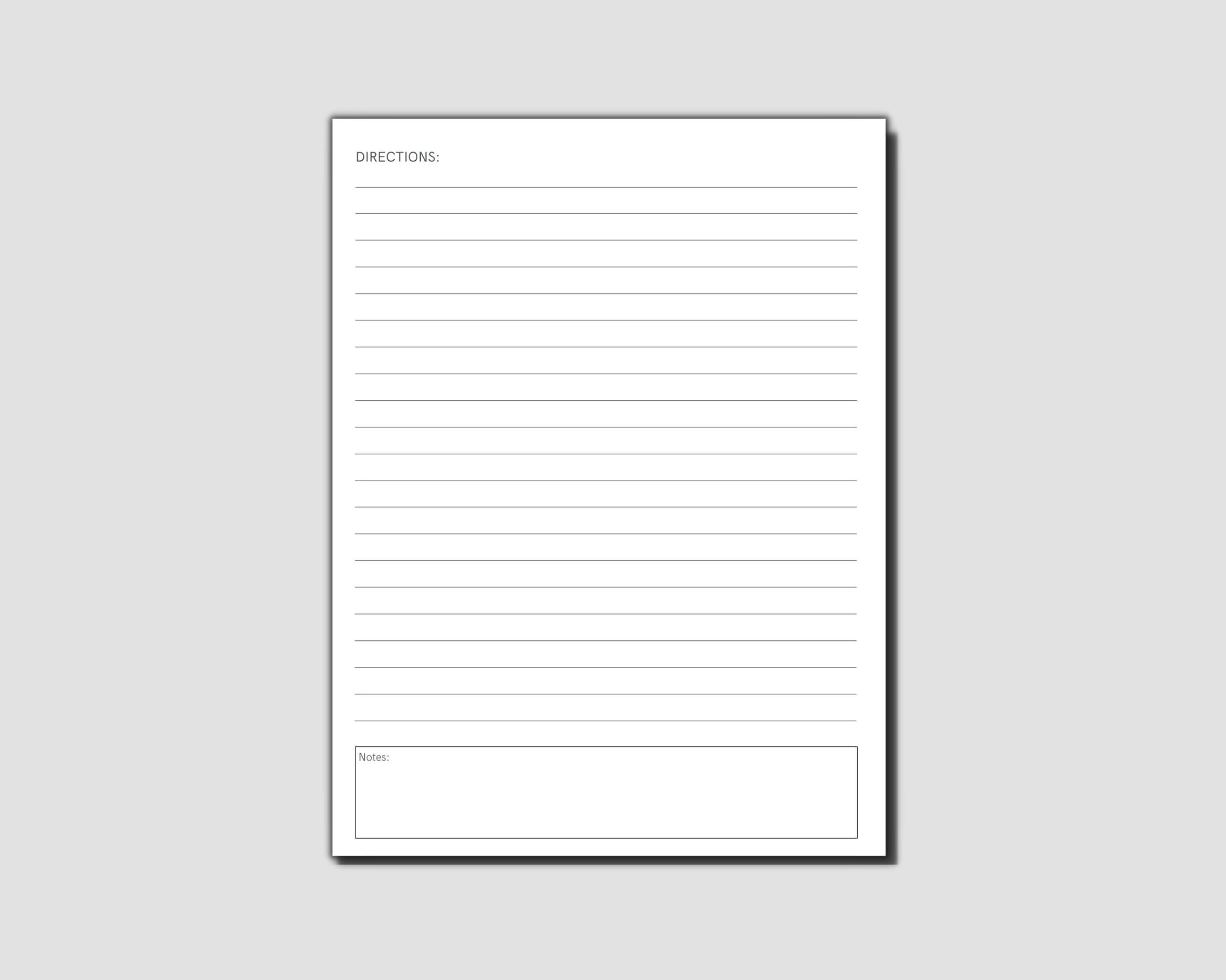 Editable Recipe Page Printable Printable PDF Download Editable in