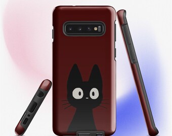 Studio Ghibli Kiki’s Delivery Service Cat with a Dark Red Background Tough iPhone Case