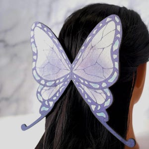 Shinobu Kocho’s Wooden Butterfly Hairclip Real Wood Painting Style — Anime Cosplay Prop