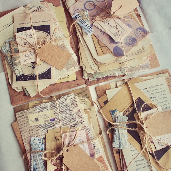 Assortiment de papiers vintage personnalisés, kit de journal indésirable pour le scrapbooking, l'emballage et le bricolage, kit de papier matériel et d'autocollants
