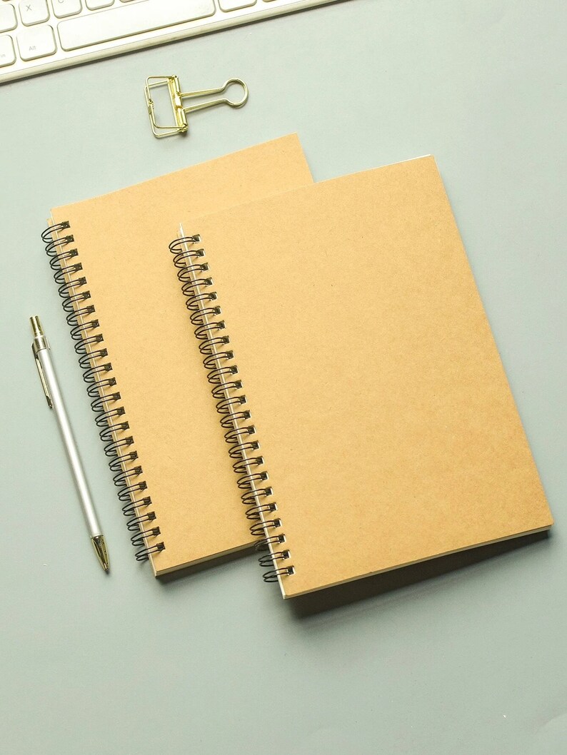 60 Pages Spiral Kraft Notebook Made From Recycled Material Etsy