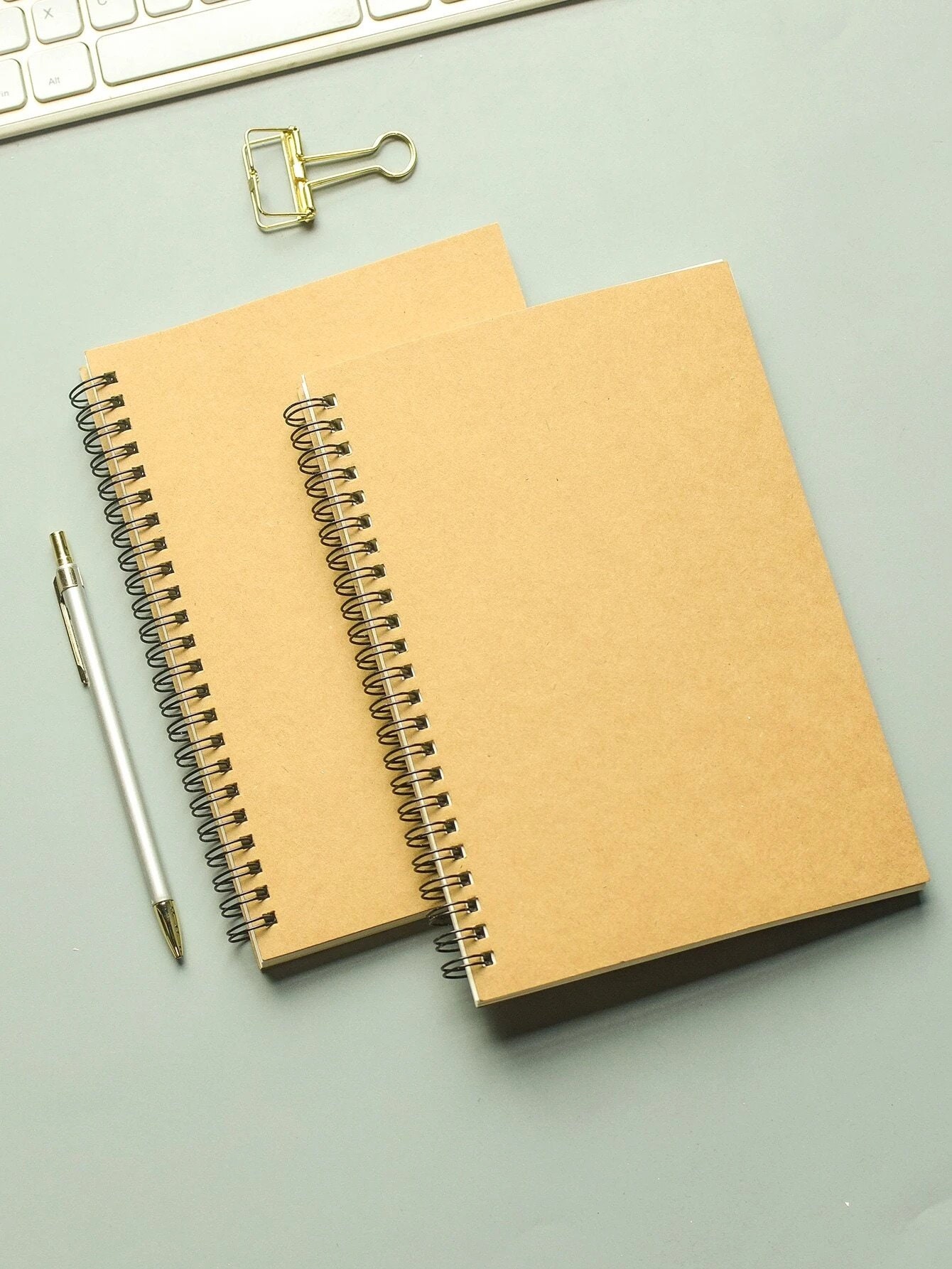 Simple Spiral Notebook With Kraft Cover, Student Memo Book With Square Grid  Pages B5/A5, Thickened Grid Notebook For College/K12, 3 Neutral Pens As  Gifts