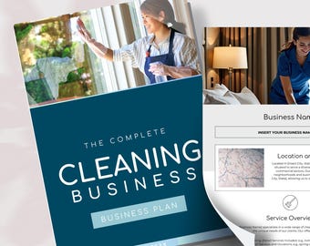 Cleaning Business Plan Template | Start & Grow a Successful Cleaning Service | Editable Canva Business Plan