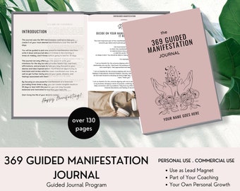 369 Manifestation Journal Vorlage - Coaching Geschäftsressourcen, Gesetz der Anziehung und Selbsthilfe geführter Planer