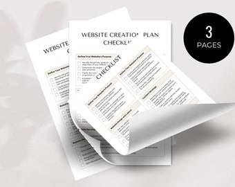 Lista kontrolna tworzenia stron internetowych do druku | Szablon planera stron internetowych dla firm | Przewodnik po strategii tworzenia stron internetowych w wersji cyfrowej