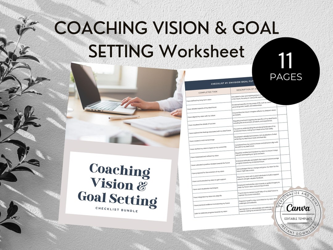 Coaching Vision & Goal Setting Checklist Bundle - Coaching Tool ...