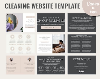 Cleaning Website Canva Website Cleaning Services Website Commercial Cleaner Website Cleaner Templates Customizable Cleaner Website Template