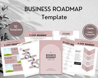 Editable Business Roadmap Canva Template Marketing Strategy & Planning, Business Growth  for Coaches, Course Creators and Entrepreneurs