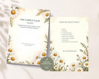 Family Calm Toolkit Printable | Family Emotional Regulation Workbook | Big Feelings & Connection Tools | Parent Calm Guide
