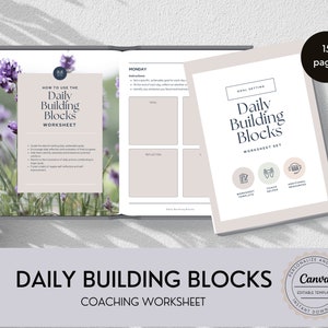 Daily Building Blocks Coaching Worksheets | Goal Setting & Life Coaching Tools
