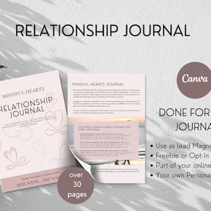 Relationship Journal | Couples Therapy | Guided Journal | Relationship Coaching Resources