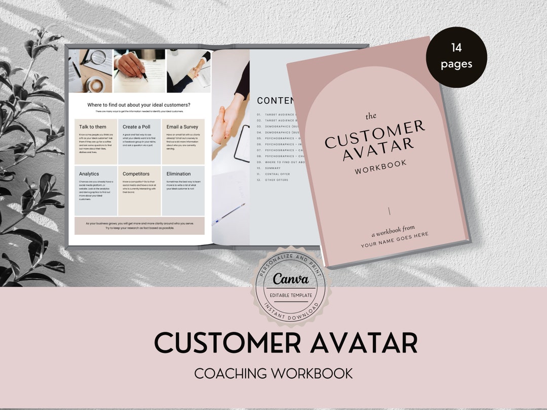 Client Profile Workbook | Target Audience | Customer Avatar Workbook ...