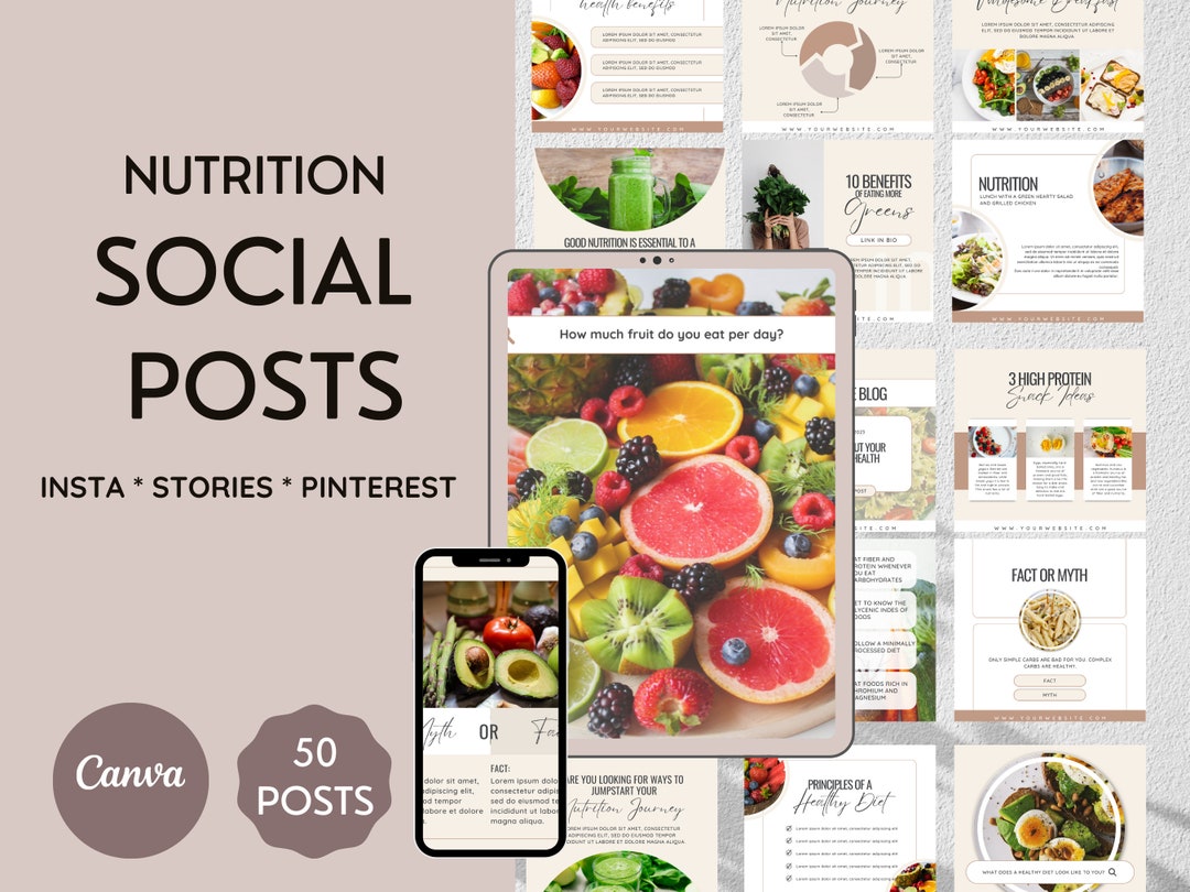 Nutrition Coach Instagram Post Canva Templates | Health Coach Boost ...