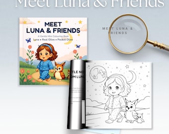 Luna & Friends Colouring Pages | Kids Printable Colouring Pages | Calm Activity for Children | Digital Download