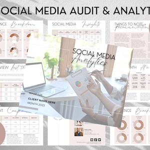 Social Media Audit Template | Social Media Analytics Report | Editable Template