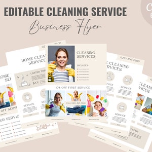 Cleaning Service Flyer | Housekeeping | Home Cleaners | Business Promotion | Editable Canva Template
