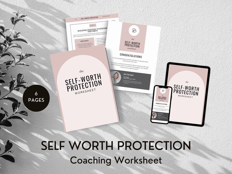 Editable Self Worth Worksheet | Self-esteem Worksheets | Done for You ...