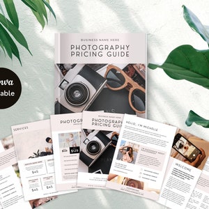 Photography Pricing Guide - Photographer Price List Template, Family Photographers Modern Photoshoot Business, Minimalist Template Canva
