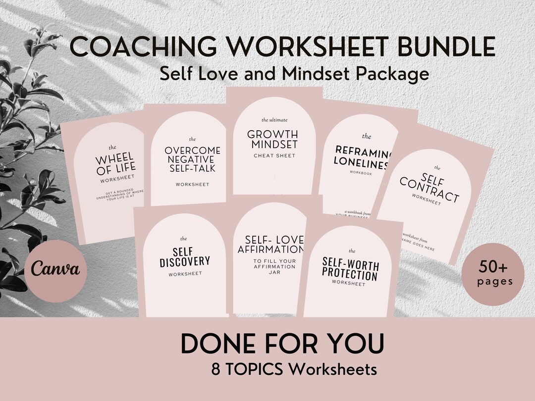 Coaching Worksheets Bundle - Self Love and Mindset Package | Done for ...