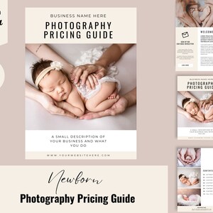 Newborn Photography Price Guide Template, Newborn Photography Pricing List,  Baby Photography Prices, Newborn Photo Session, Canva Template