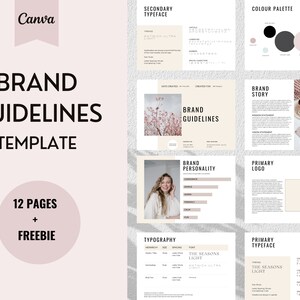 Brand Guidelines Template, Brand Strategy,  Brand Style Guide, Brand Identity, Mood Board Template, Visual Identity, Canva Templates