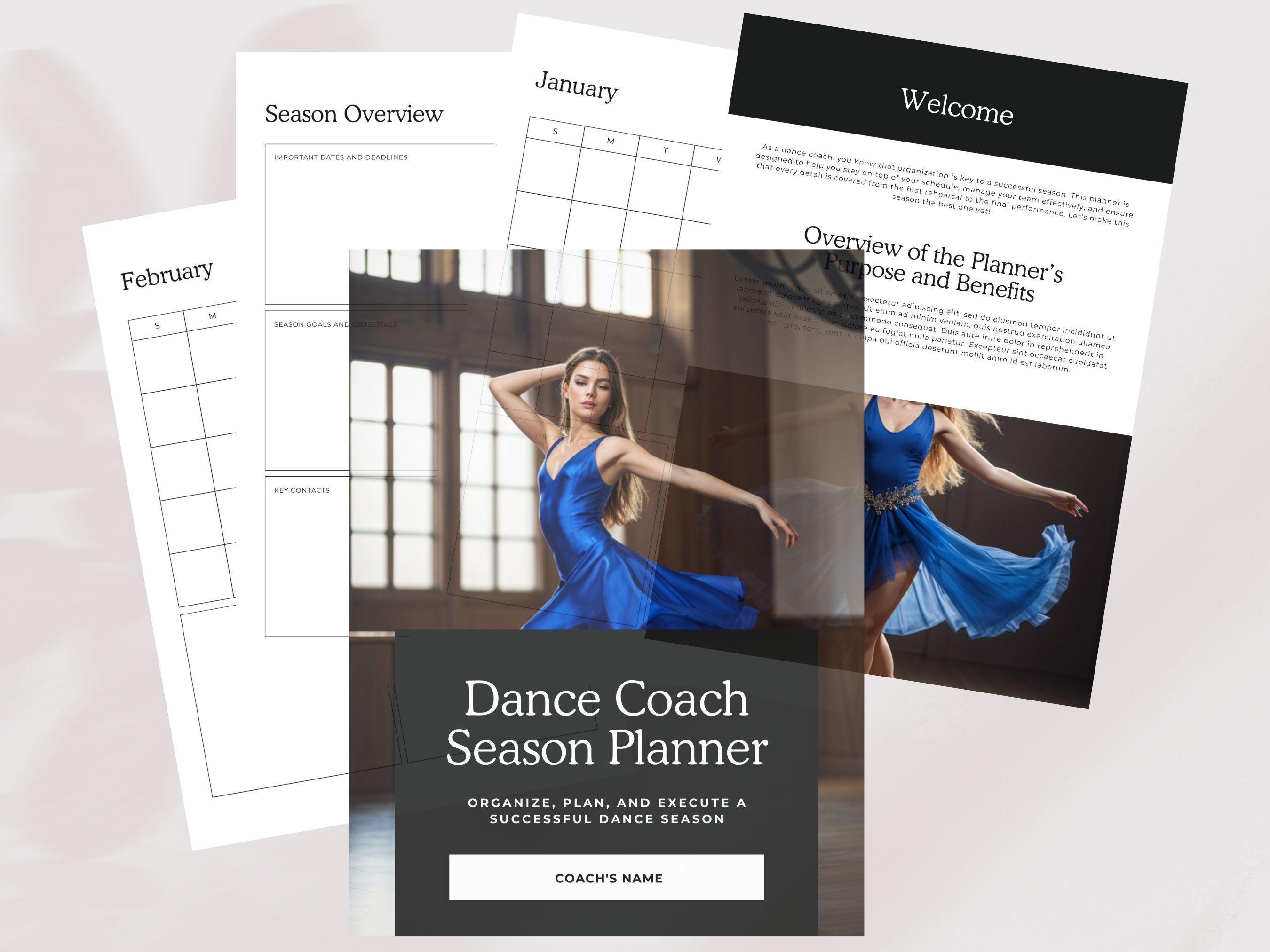 Dance Lesson Plan Template for Instructors | Coaching Organizer for ...