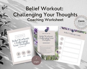 Belief Workout Coaching Worksheets | Self-Improvement Resources | Positive Mindset Tools