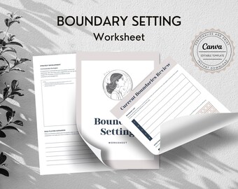 Boundary Setting Worksheet - Healthy Boundaries Guide, Work-Life Balance Guide, Self-Care Printable