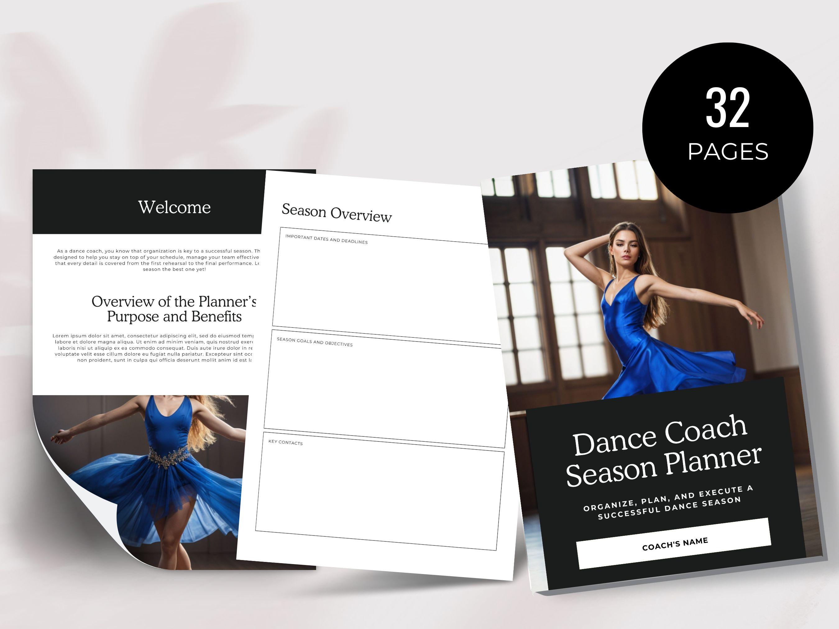 Dance Lesson Plan Template for Instructors | Coaching Organizer for ...