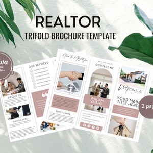 Realtor Trifold Brochure | Real Estate Trifold Template | Business Brochure Design | Canva Brochure