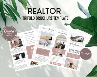 Realtor Trifold Brochure | Real Estate Trifold Template | Business Brochure Design | Canva Brochure