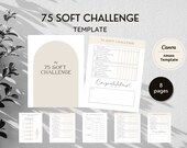 75 Soft Challenge Tracker - Fitness Challenge - Goal Tracker - Editable Canva Template