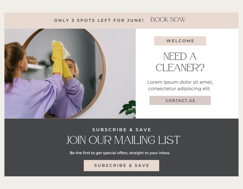 Cleaning Website Canva