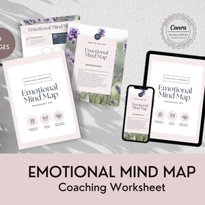 Feuilles de travail de coaching sur la carte mentale émotionnelle | Imprimables d’auto-amélioration | Ressources de coaching de vie