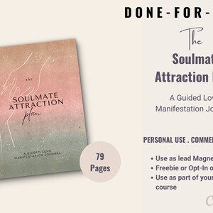 Love Manifestation Journal, The Soulmate Attraction Plan,  Journaling for Love , Manifesting Soulmate, Attracting Love Manifestation Journal