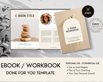 Editable Workbook Template, Canva Coaching Ebook,  Coaching Kit, Lead Magnet, Ebook Template, Course Guide, Life Coach,  Fillable Workbook