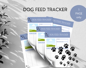 Dog Feeding Planner | Canine Meal Schedule Template | Pet Food Log