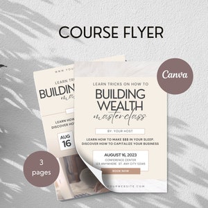 DIY Course Flyer Template | Editable Canva Template | Masterclass Online Course