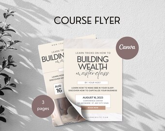 DIY Course Flyer Template | Editable Canva Template | Masterclass Online Course