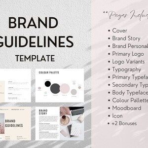 Brand Guidelines Template, Brand Strategy,  Brand Style Guide, Brand Identity, Mood Board Template, Visual Identity, Canva Templates