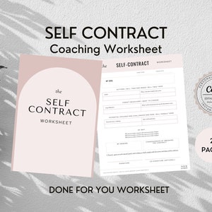 Selbstvertrags-Kundenarbeitsblatt, für Sie erledigt Bleimagnete, Coaching-Werkzeuge, Kundenarbeitsblatt, Coaching-Ressourcen für Rechenschaftspflicht, bearbeitbar