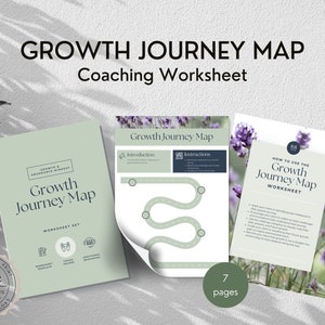 Wachstumsreise Map Coaching Arbeitsblätter | Life Coach Werkzeuge | Spirituelles & Business Coaching Ressourcen