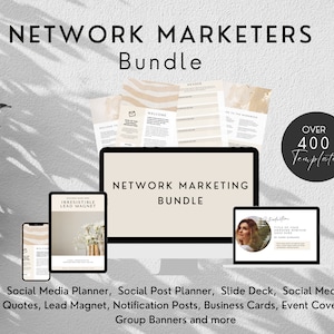 Pacote de modelos de marketing de rede do Canva, postagens em mídias sociais, modelos de ímã de leads, planejador de negócios de marketing multinível para empreendedores e profissionais de marketing de rede